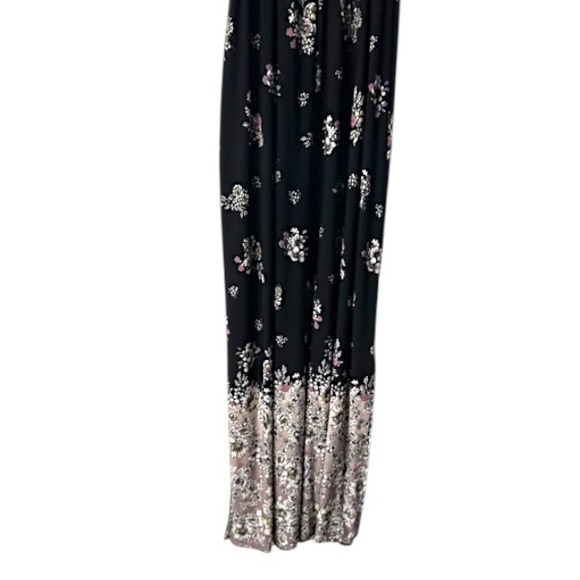 Maurices Black Floral Halter Maxi‎ Dress S Wedding Cruise Vacation Cottagecore - Picture 14 of 16